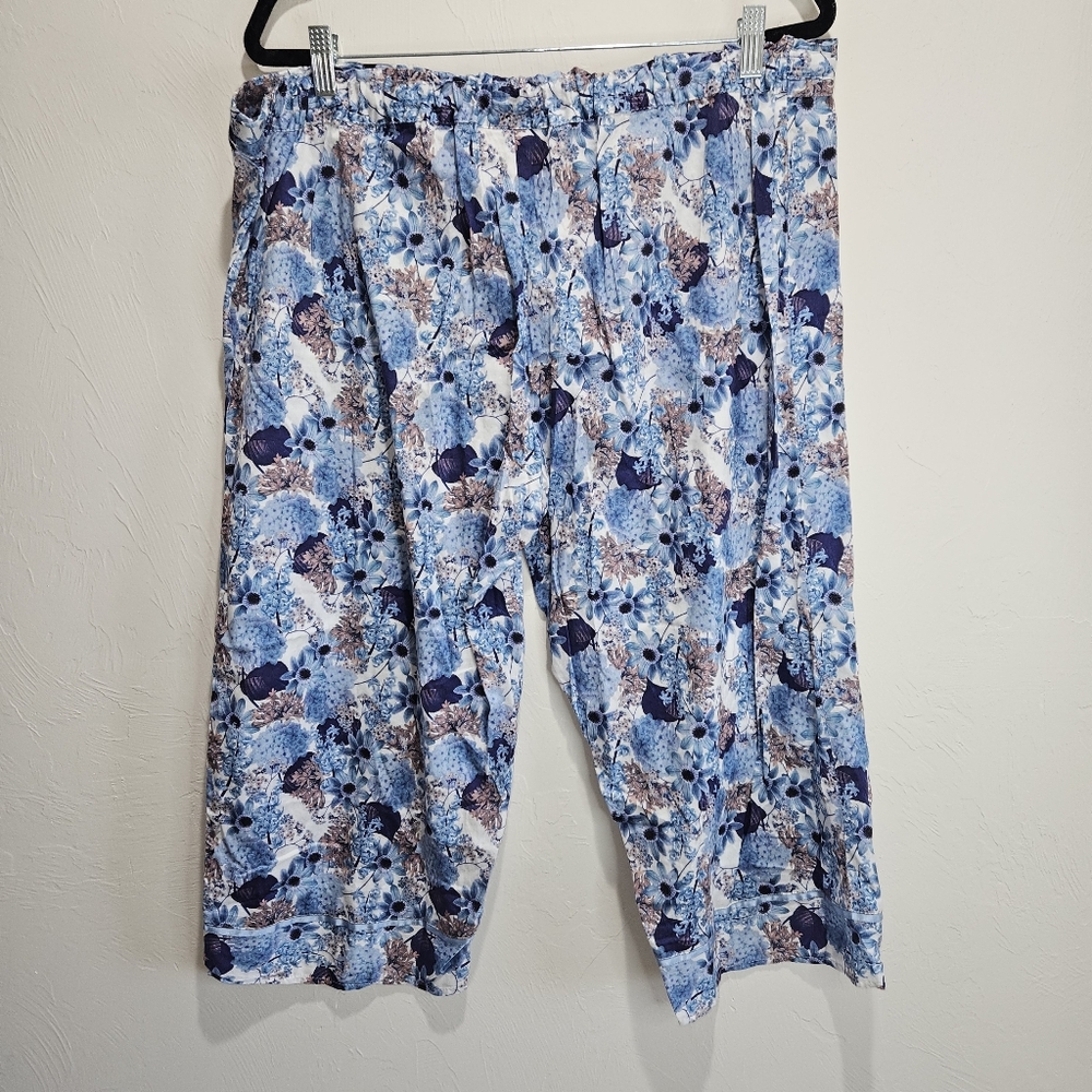 XL Papinelle Pajama Set Top Bottom Flower Print Womens Extra Large - Picture 15 of 16